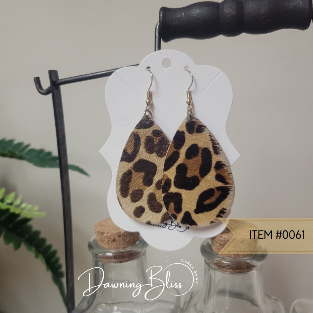 Large Animal Print, Lightweight Drop Earrings